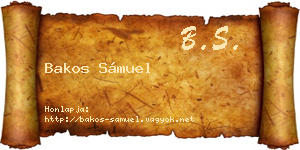 Bakos Sámuel névjegykártya