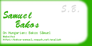 samuel bakos business card